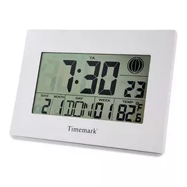 Wall Clock with Thermometer Timemark White (24 x 17 x 2 cm)