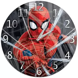 Wall Clock Reloj de Pared Brillo Spiderman 001 Marvel Negro