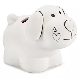 Money box White PVC Ceramic felt-tip pens (8,5 x 9,5 x 13 cm)
