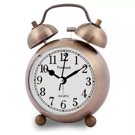 Analogue Alarm Clock Timemark Bronze (9 x 13,5 x 5,5 cm)