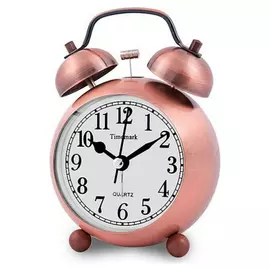 Analogue Alarm Clock Timemark Golden (9 x 13,5 x 5,5 cm)
