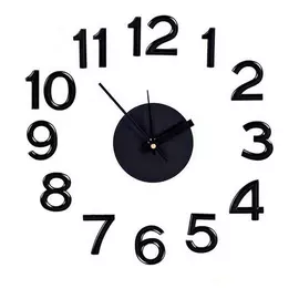 Wall Clock Sticker Black ABS EVA (Ø 45 cm)