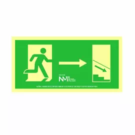 Sign Normaluz Evacuación escalera abajo derecha PVC (32 x 16 cm)