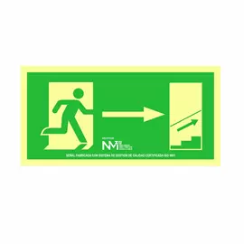 Sign Normaluz Evacuación escalera arriba derecha PVC (32 x 16 cm)