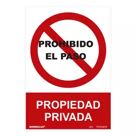 Sign Normaluz Prohibido el paso propiedad privada PVC (30 x 40 cm)