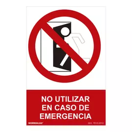 Sign Normaluz No utilizar en caso de emergencia PVC (30 x 40 cm)