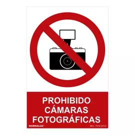 Sign Normaluz Prohibido cámaras fotográficas PVC (30 x 40 cm)