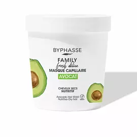 Maskë ushqyese për flokë Byphasse Family Fresh Delice Avokado për flokë të thatë (250 ml)