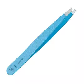 Tweezers for Plucking Premax Angled point Stainless steel Blue (9 cm)