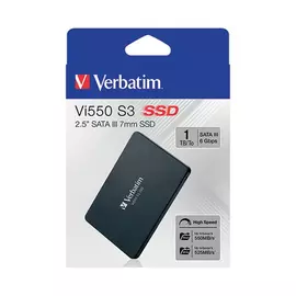 Verbatim SSD Internal, 2.5", 1TB, Vi550 S3, Read: Up to 520MB/s, Write: Up to 400MB/s