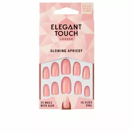 False nails Elegant Touch Polished Colour Glowing Apricot 24 Pieces (24 uds)