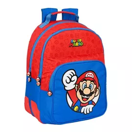 Çanta shkollore Super Mario Red Blue (32 x 42 x 15 cm)