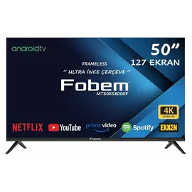 TV 50” Fobem MT50ES8000F LED 4K Ultra HD Smart Android Pa Kornize
