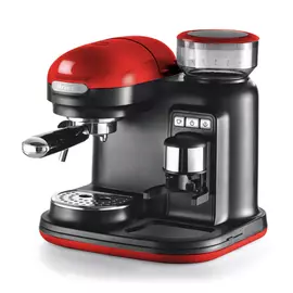 Espresso Ariete - Red Moderna 1318/RD with Integrated coffe grinder