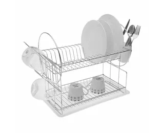 Draining Rack for Kitchen Sink Versa Plates Grey Double Steel Iron  polypropylene (23,5 x 36 x 42,5 cm)