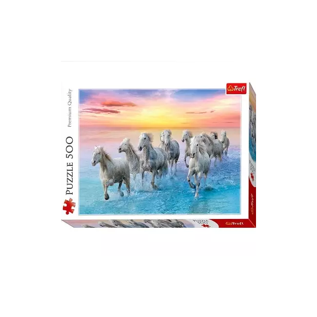 Puzzle with 500 pieces "Galloping white horses" Trefl