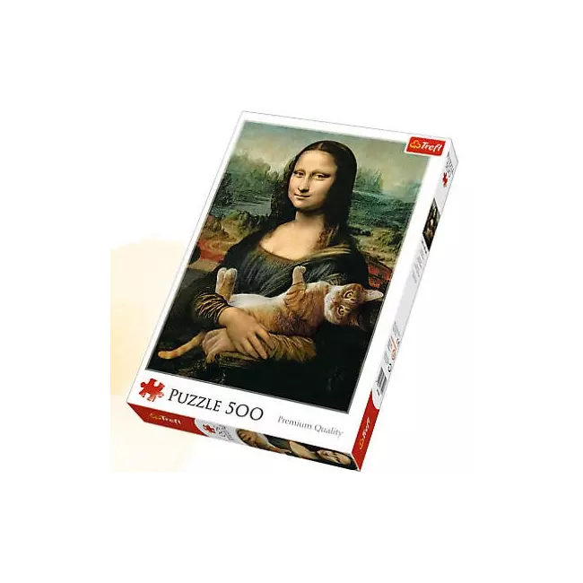 Puzzle with 500 pieces "Mona Lisa and purring kitty" Trefl