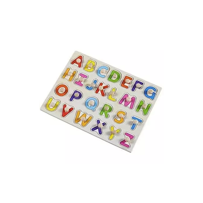 Wooden puzzle with letters