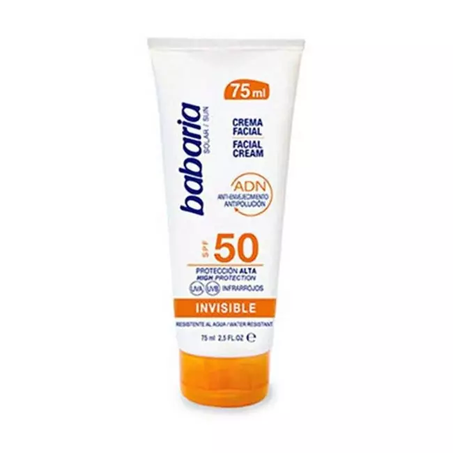 Facial Sun Cream Solar Adn Invisible Babaria Spf 50 (75 ml)