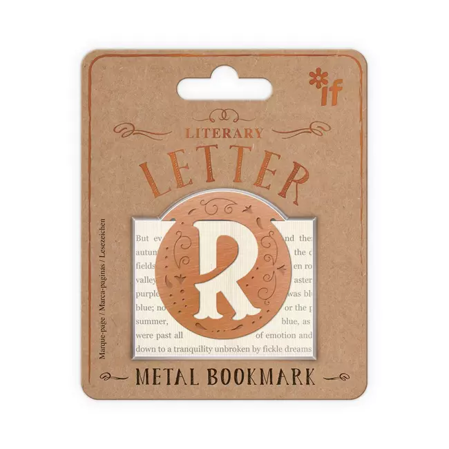 R - Literary Letter Metal Bookmark
