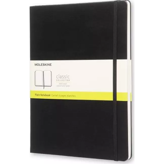 Classic Plain Notebook Xl Black (hard Cover)