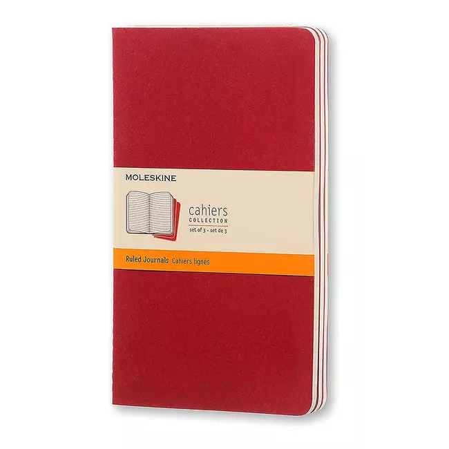 Cahier Ruled Journal Large Red (set me 3)
