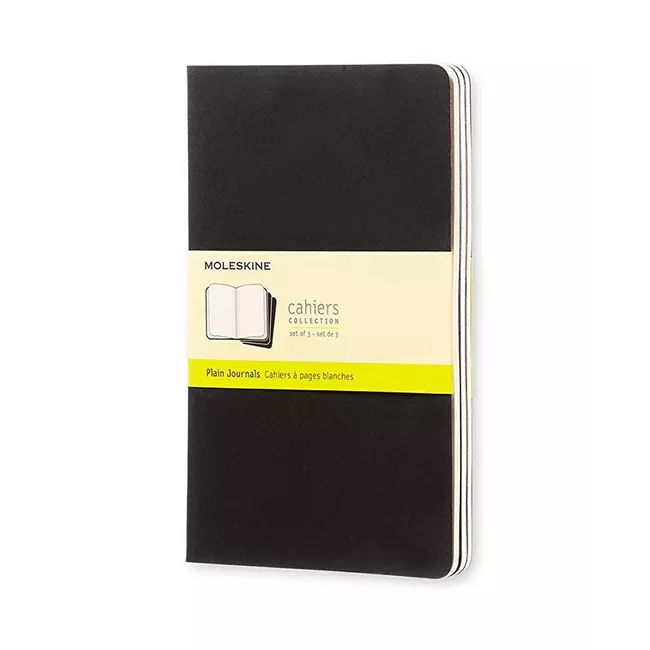 Cahier Plain Journal Lg Black (hard Cover)