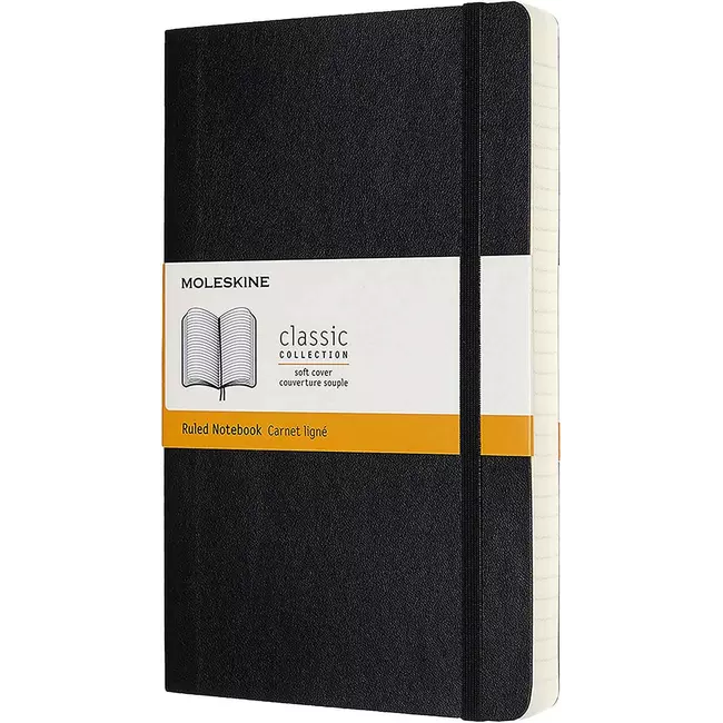 Classic Expanded Ruled Notebook Large Black (soft Cover)
