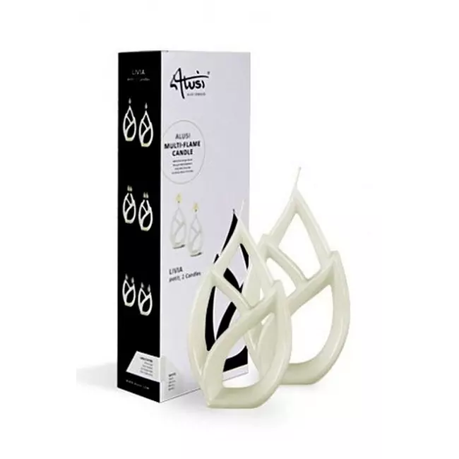 Candle Livia Petit White (pack Of 2)