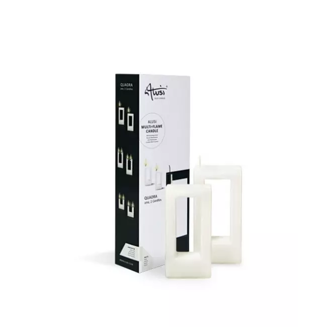 Candle Quadra Una White (pack Of 2 Candles)