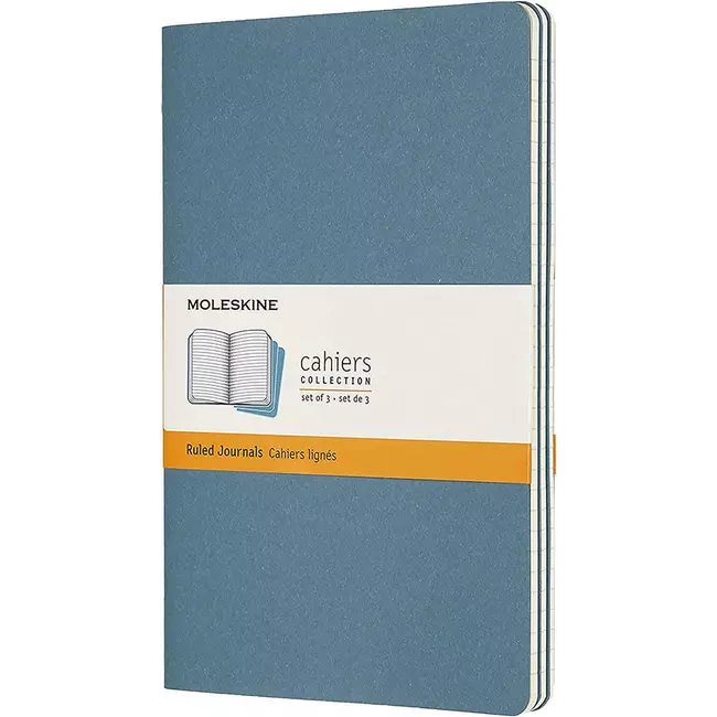 Cahier Ruled Journal Large Brisk Blue (set Of 3)