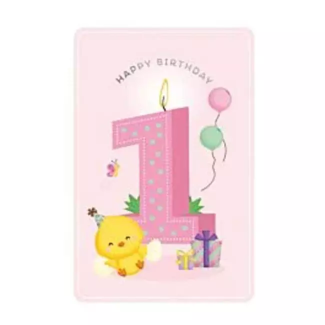 Happy Birthday 1 Girl - Greeting Card