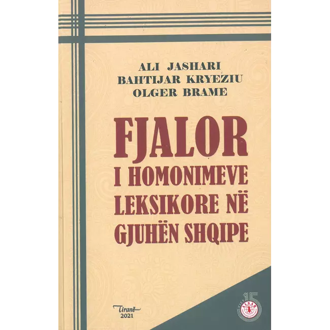 Fjalor I Homonimeve Leksore Ne Gjuhen Shqipe