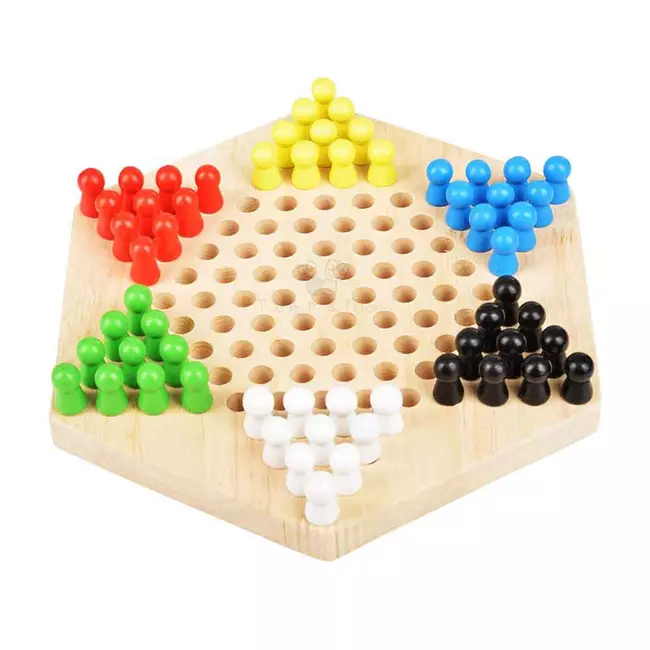 IQ-TesT- Mini Wooden Chinese Checker