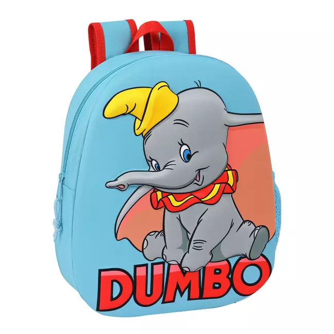 Çanta shkollore 3D Disney Dumbo Drita e kuqe blu