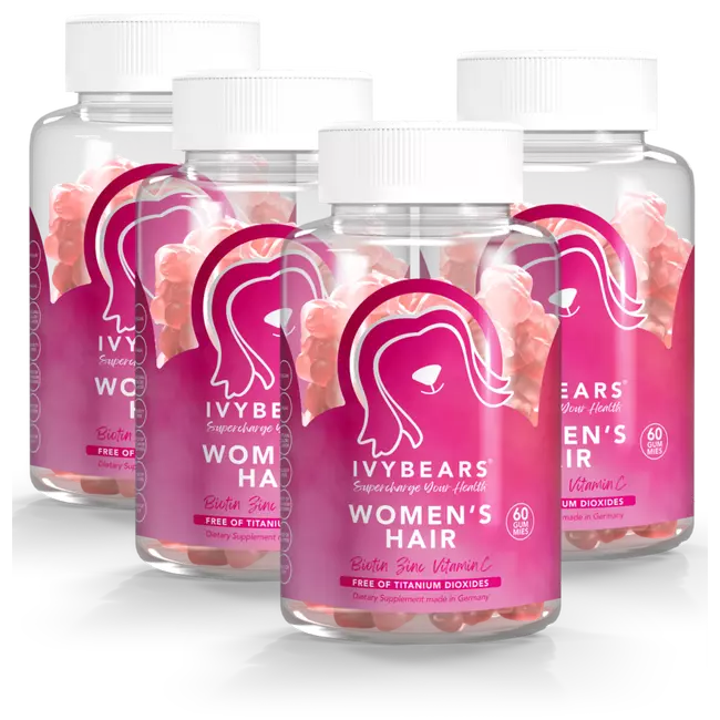 Paketa: 4x IvyBears vitamina për flokët e grave