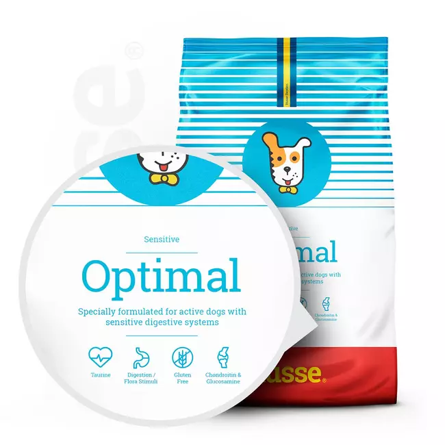 Sensitive Optimal, 12.5 kg | Gluten-free dry food, designed for dogs with sensitive digestive system and high energy needs