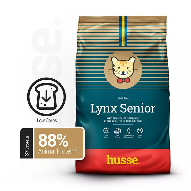 Lynx Senior, 7 kg | Cereal-free crunchy food for older cats with sensitive skin and stomach
