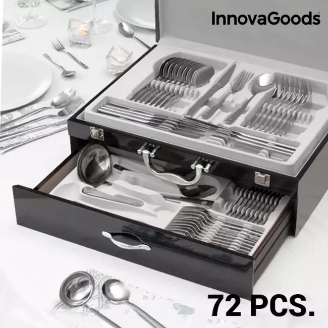 Stainless Steel Cutlery Set Cook D`Lux InnovaGoods 72 Pieces