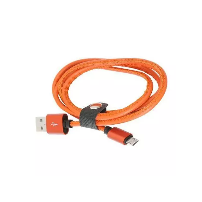 Cable Platinet Micro Usb To Usb Leather Cable 1m 2.4A Orange [43295]