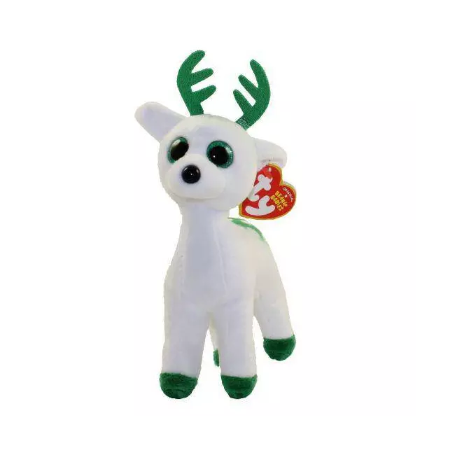 Plush Ty Beanie Babies Peppermint White Reindeer 15cm