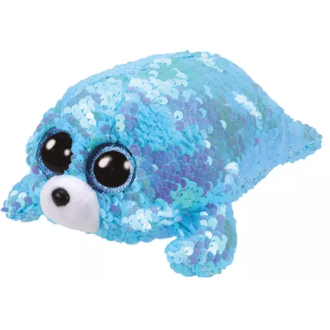 Pelush Ty Beanie Boos Flippables Waves Sequin Aqua Seal 15cm