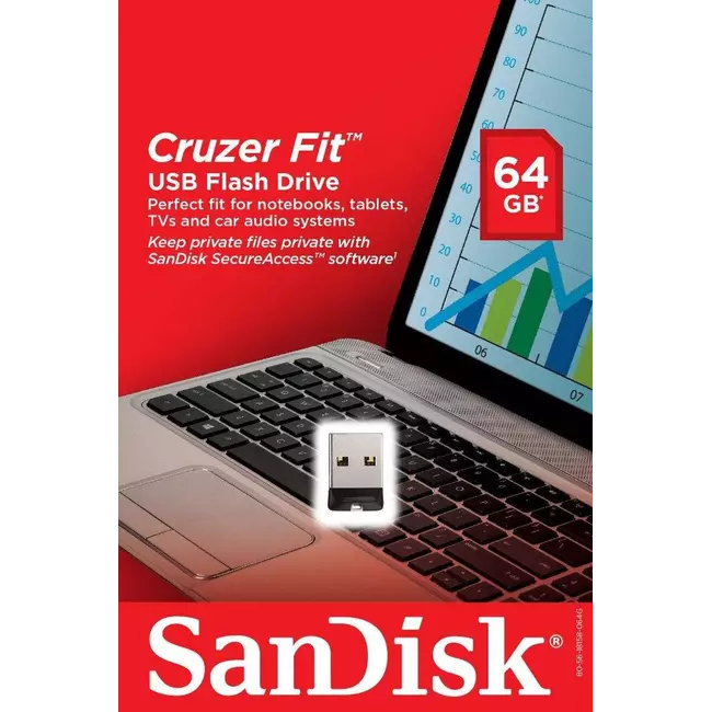 Usb 64 GB SanDisk Cruzer Fit Flash Drive [17180]