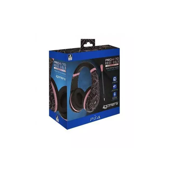 Headset PS4 4Gamers Stereo PRO4-70 Rose Gold Abstract Black Edition