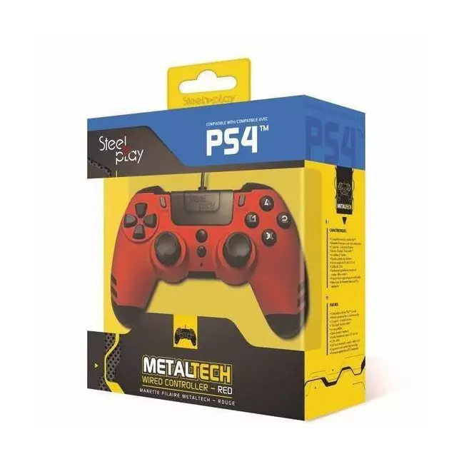 Controller PS4 Steelplay Metaltech Wired Ruby Red
