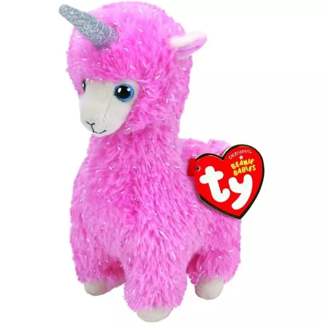 Plush Ty Beanie Babies Lana Pink Llama With Horn 15cm