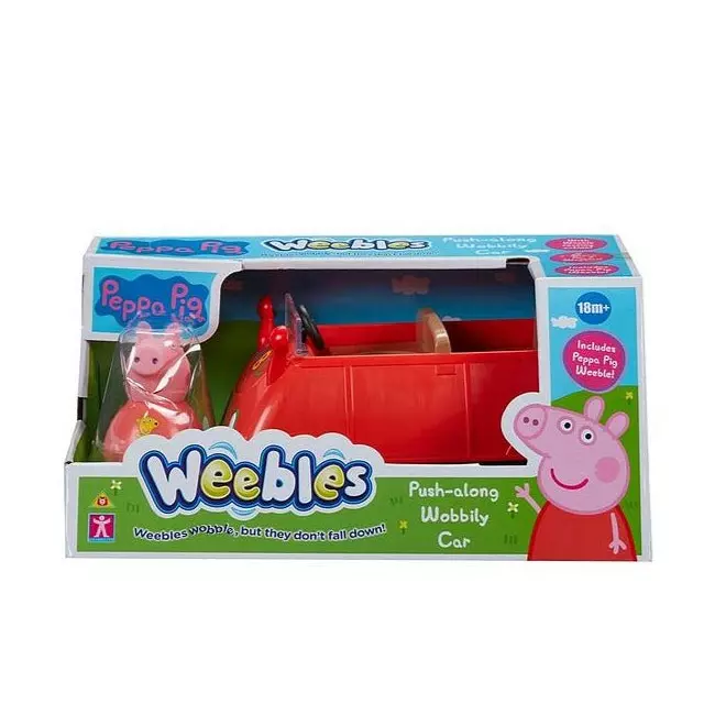 Figure Peppa Pig Weebles Push Along Wobbly Car