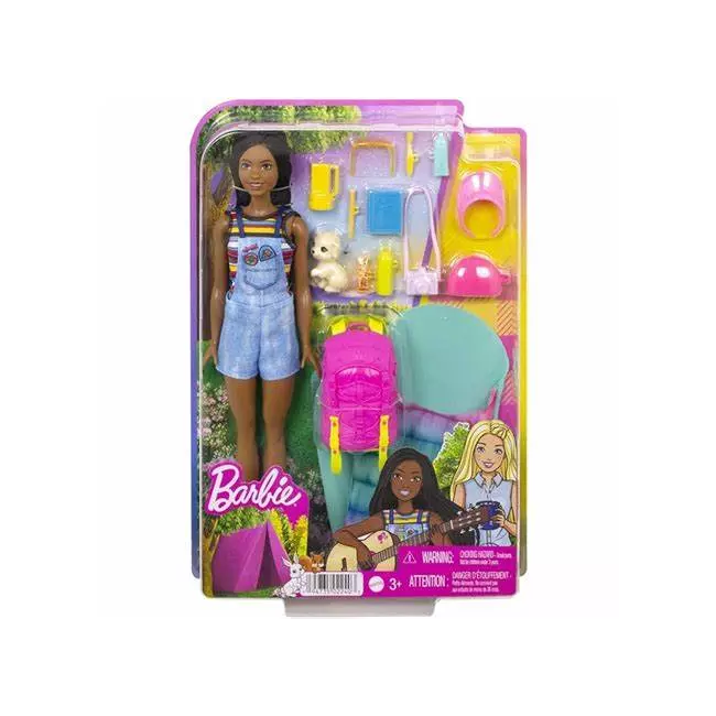 Kukull Barbie Duhen dy kukulla kampingu në Brooklyn me këlysh