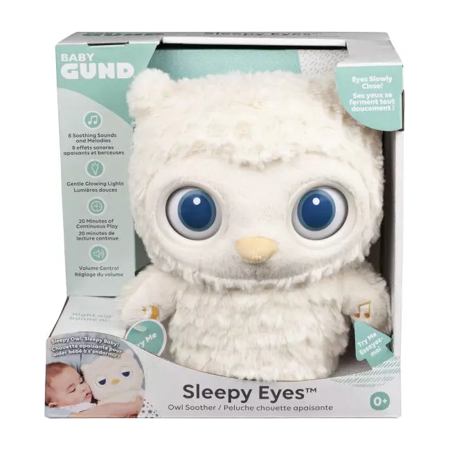 Pelush Baby Gund qetësues Sleepy Eyes Owl