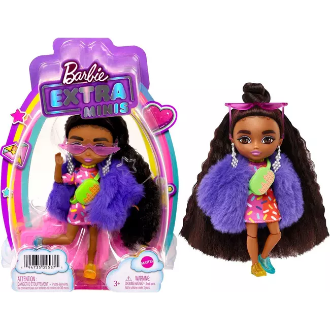 Doll Barbie Extra Minis Fury Coat
